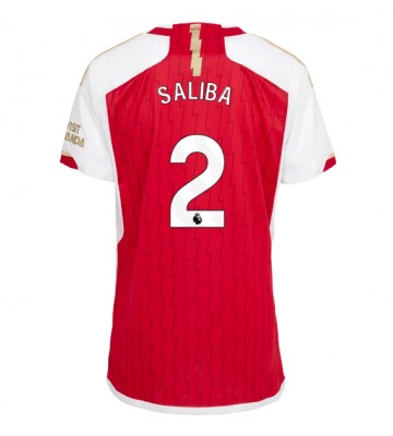 Arsenal William Saliba #2 Hjemmebanetrøje Dame 2023-24 Kort ærmer